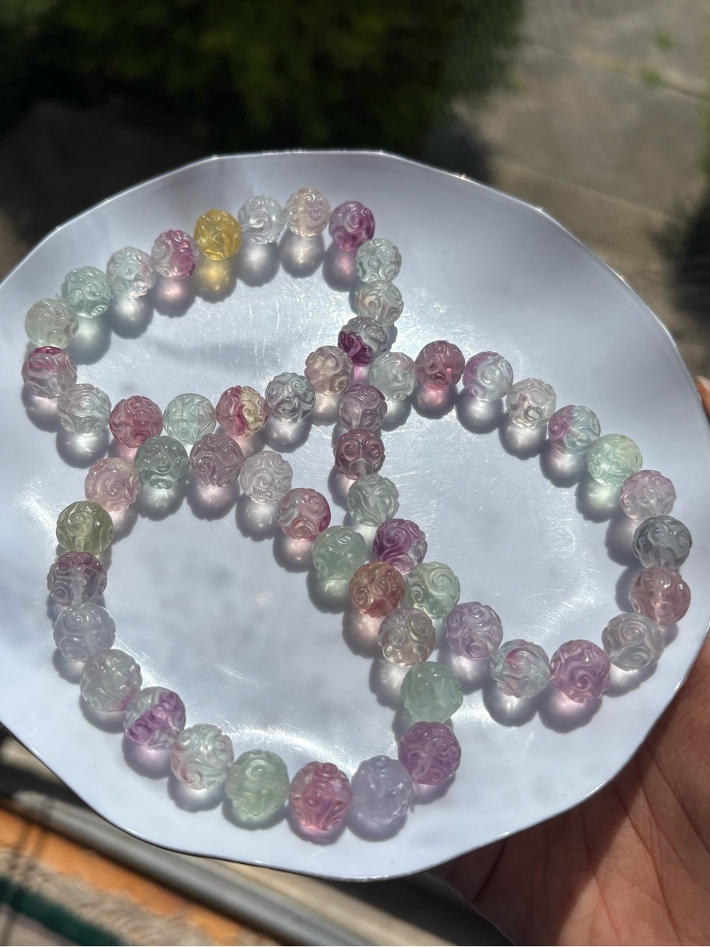 Pastel Fluorite Lucky Cloud Crystal Charm Bracelet 11mm - Picture 11 of 11